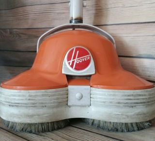 Vintage Hoover 5131 Orange Metal Floor Polisher Buffer Scrubber -