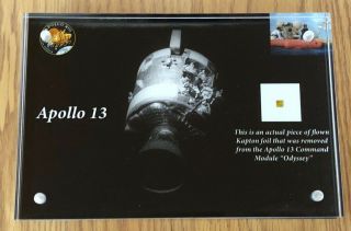 Apollo 13 Flown To The Moon Kapton Foil Command Module Odyssey Framed W/coa