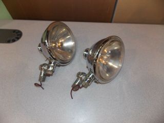 Vintage S&m Lamp Co.  No.  76 Los Angeles Chrome Cowl Spot Lights Packard Lincoln