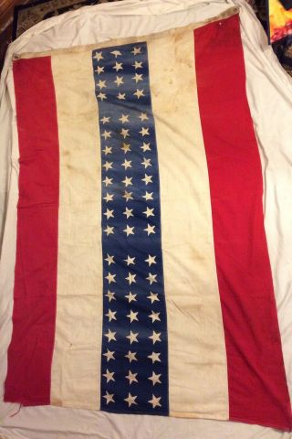 Rare Antique American Bunting Usa Stars Vintage Cloth Fabric Flag Banner 4 X 6 