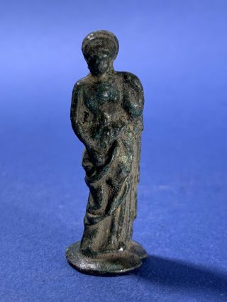 Fantastic Detailing Ancient Roman Bronze Period Statue Idol - Circa: 200 - 400 Ad