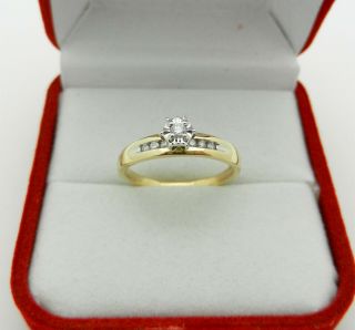 Vintage Engagement Ring With Natural Diamond And Accents In 10k Gold Size 7