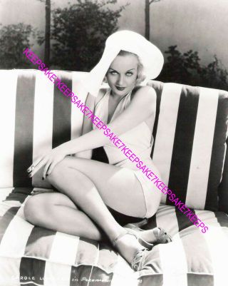 Actress Carole Lombard,  Hat,  Leggy In A Bathing Suit And Heels Photo A - Cl27