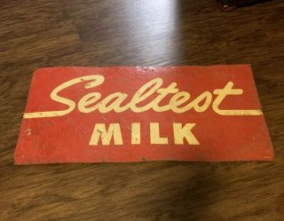 Vintage Sealtest Milk Metal Sign 30 X 14 Inches A&m Co.  Lynchburg Va 1964
