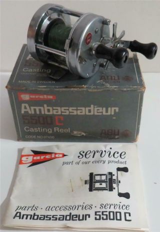 Vintage Abu Garcia Ambassadeur 5500c High Speed Bait Casting Reel - Serial 760403