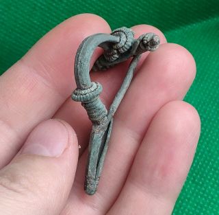 Roman Ancient Bronze Fibula.  Dug Artifact.  For Restoration