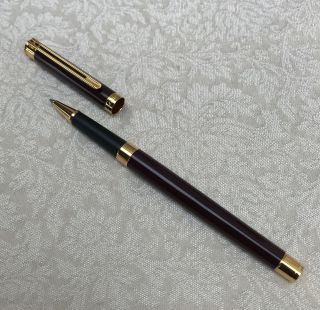 Vintage Montblanc Noblesse Rollerball Pen,  Burgundy Lacquer W/gold Trim