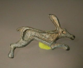 Ancient Roman Bronze Zoomorphic Fibula Brooch Rabbit 1st - 4th Century Ad