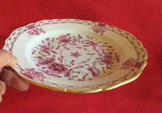 Vintage Porcelain Dinner Plate Puce Purple Flowers Gilt Gold Meissen Mark 3