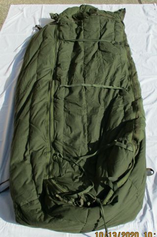 Vintage Us Military Casualty Down Sleeping Bag W / Liner,  Outer Cover