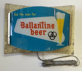 Vintage Ballantine Beer Light - Up Advertisement Glass Sign Ale Brew