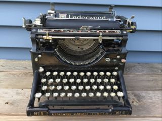 Antique 1912 Underwood Standard Typewriter No 5 Serial 504263 - Vintage