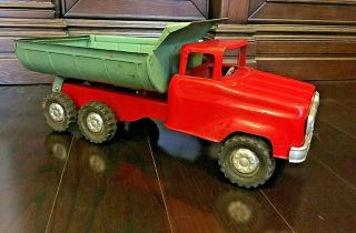 Vintage Rare Dump Truck " Volgar " Tin Toy Ussr Saratov City
