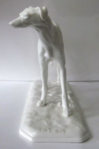 Royal Nymphenburg white porcelain Greyhound Dog figurine signed PJ MENE 3