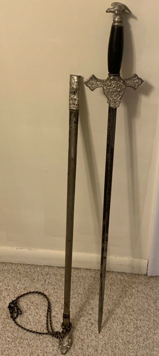 Vintage Knights Of Columbus Ceremonial Sword And Scabbard