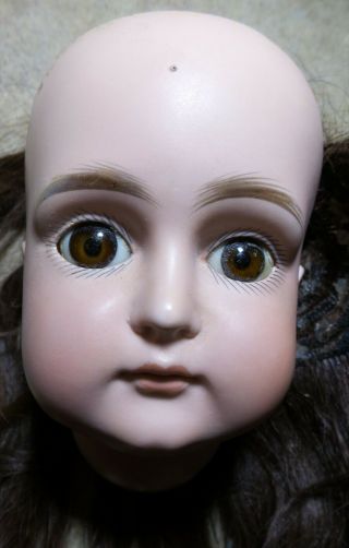 ANTIQUE LOVELY CLOSED MOUTH Mystery KESTNER? FRENCH MARKET BISQUE DOLL HEAD 2