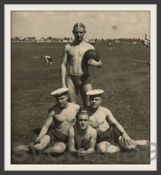 Sailors Sports Gym Handsome Shirtless Men Trunks Muscle Bulge Ussr Vtg Photo Gay
