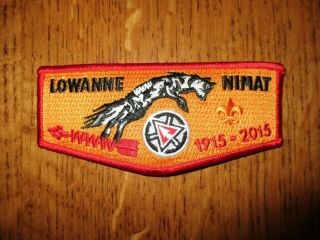 Boy Scout Oa Lowanne Nimat Lodge 219 2015 100th Ann.  Flap Longhouse Council,  Ny