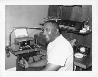 Handsome Man Amateur Ham Radio Operator Black African American Vtg Photo 480