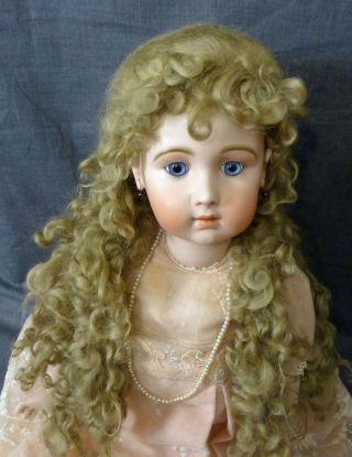 14 " Long Tailed Mohair Doll Wig For Antique Doll,  Vintage Doll Wig