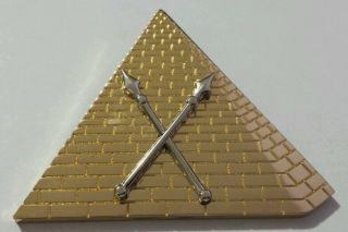 Shriners First Ceremonial Master Officer Collar Jewel In Gold Tone