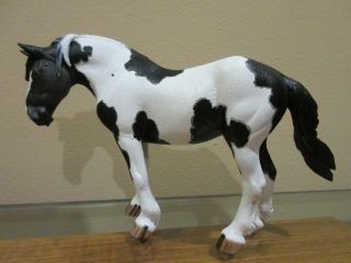 Cm Shire Mcdermott Resin Model Horse To Flashy Black Tobiano Paint Mare W/wreath
