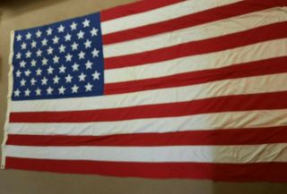 Vintage 1959 Valley Forge 49 Star USA 100 Cotton American Flag 5 ' x 9 1/2 ' HUGE 2