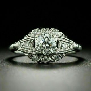 Vintage Art Deco Engagement & Wedding Antique Ring 14k Gold Over 2.  5 Ct Diamond