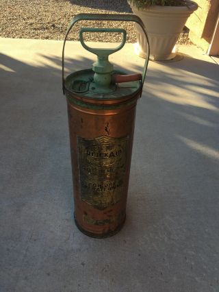General Quick Aid Copper Fire Extinguisher A - 704 Brass As Found Estate