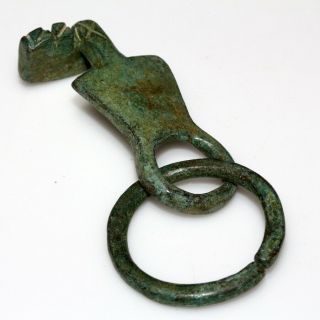 Museum Quality Ancient Roman Bronze Long Key Circa 200 - 400 Ad