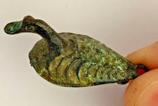 Detector Finds Ancient Celtic Bronze Pendant Duck Figurine 48mm