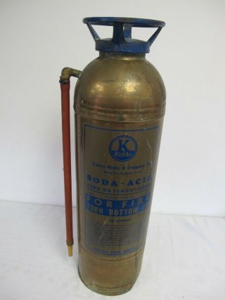 Vintage Brass Copper Walter Kidde Fire Extinguisher Large 350 Lbs 2 1/2 Gallon