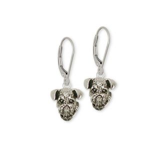 Brussels Griffon Earrings Handmade Sterling Silver Dog Jewelry Gf11 - E