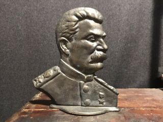 Bronze Bas - Relief Sculpture Bust Figurine Joseph Stalin