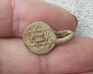 Dug Jewish Lead Seal Hebrew Text And Star Of David 1600 