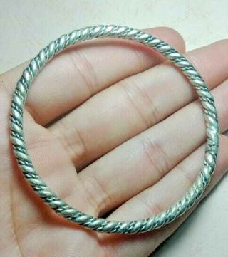 Rare Ancient Viking Bracelet Silvered Twisted Artifact Authentic Very Stunning