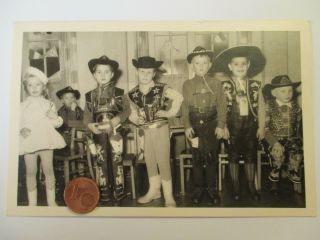 1960s Vintage Photo Group Boys With Cowboy Costumes