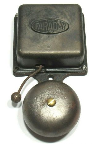 Faraday No.  1 Early Antique Electric Telephone Trolley Fire Alarm Bell Pat 1907