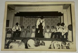 Rare Vintage Black Face Musical Stage Performance Old Black & White Photograph