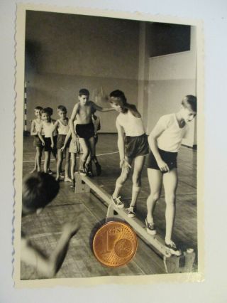 1960s Vintage Photo Group Boys With Sport Clothes