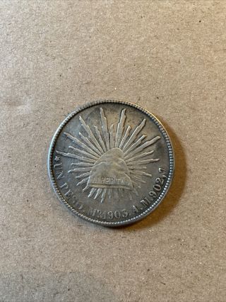1903 Mo - Am Mexico Un Peso Silver Coin