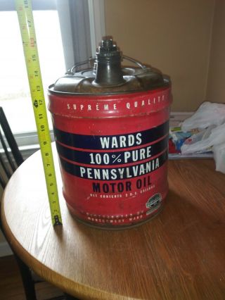 Vintage Wards Montgomery Wards 5 Gallon Motor Oil Can