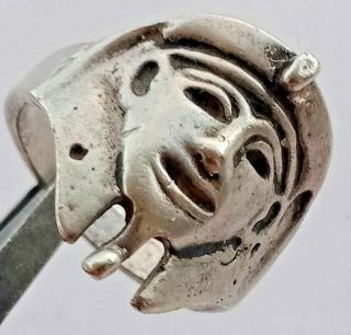 ANCIENT Medieval SILVER Middle Eastern Pharaon Ring Very Rare 2