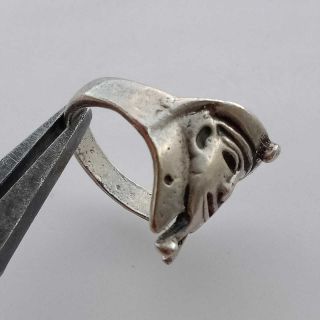 ANCIENT Medieval SILVER Middle Eastern Pharaon Ring Very Rare 3
