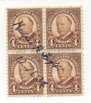 Helen Herron Taft - U.  S.  First Lady,  William Howard Taft - Signed Stamp Block