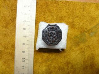 Antique Bronze Wax Seal Stamp.  17 - 18 Century.  Lion With Sword And Crown