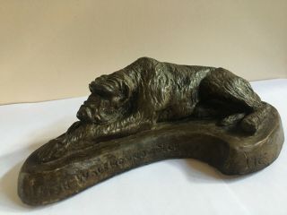 Irish Wolfhound Club Of America 1965 Hydrostone Sculpture Rare