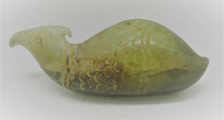 Old Chinese Tang Dynasty Jade Carved Stone Fish Statuette