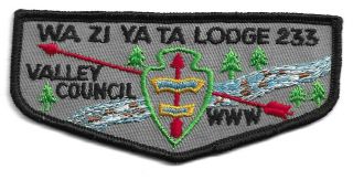 Wa Zi Ya Ta - F3? Flap - Oa Lodge 233 - Valley Council - Merged - Wisconsin