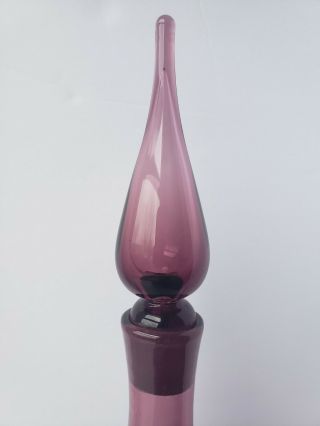 Blenko 920 Medium Amethyst Purple Glass Decanter Vase MCM Vintage Retro (clear) 3